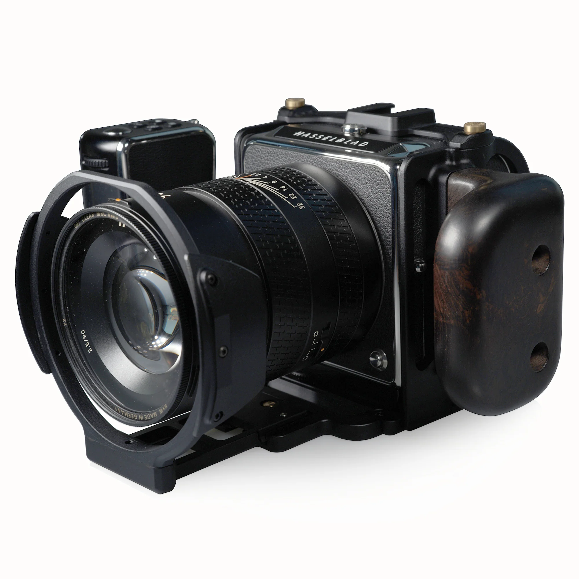 Lanhorse 相机 兔笼 兼容 适用 Hasselblad 907x 和 控制 手柄, Quick-Release CFV Digital Back, 镜头 保护 框. Optional 红木 Hand 手柄.
